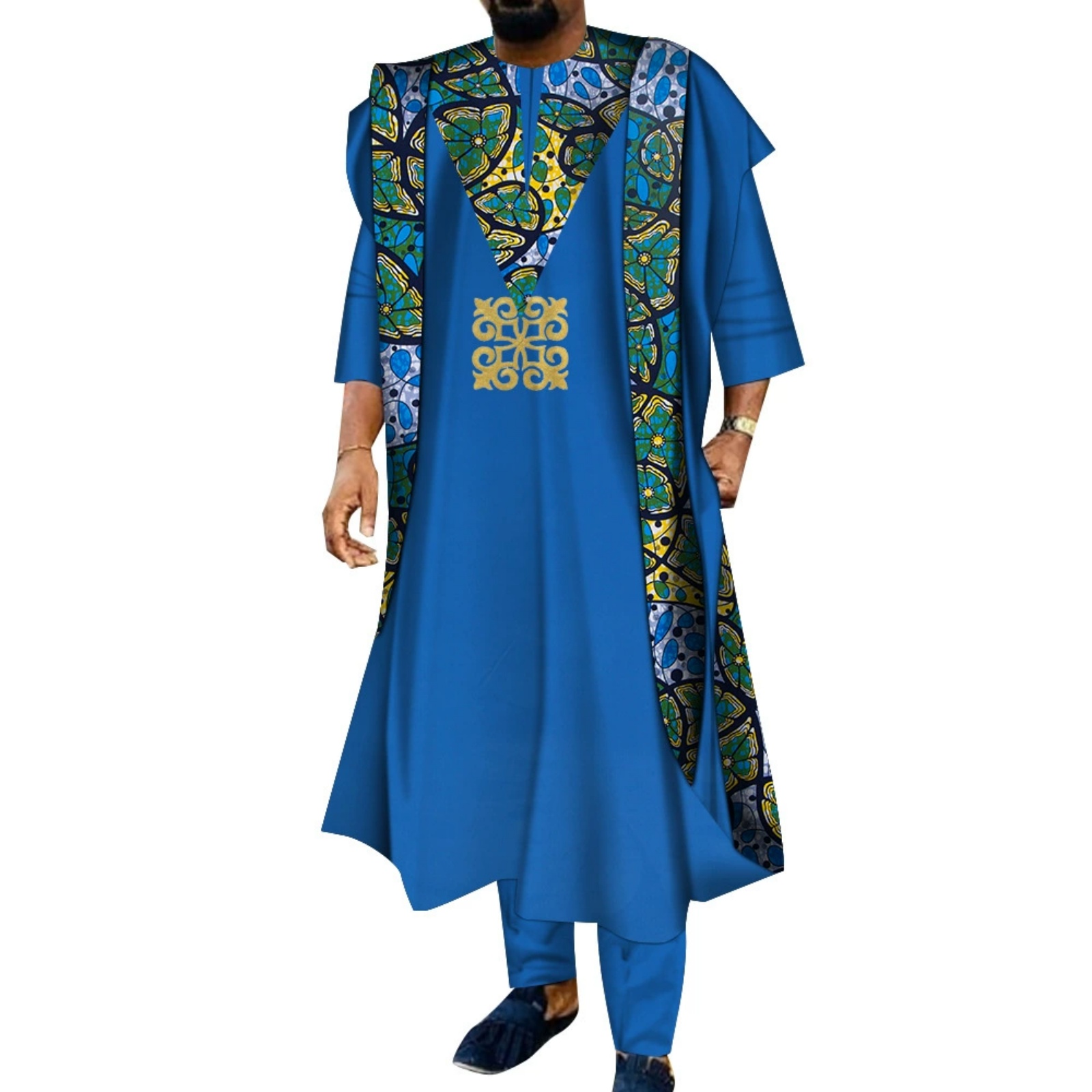 Boubou Men Africa - بدلة رجالية أفريقية مطرزة من 3