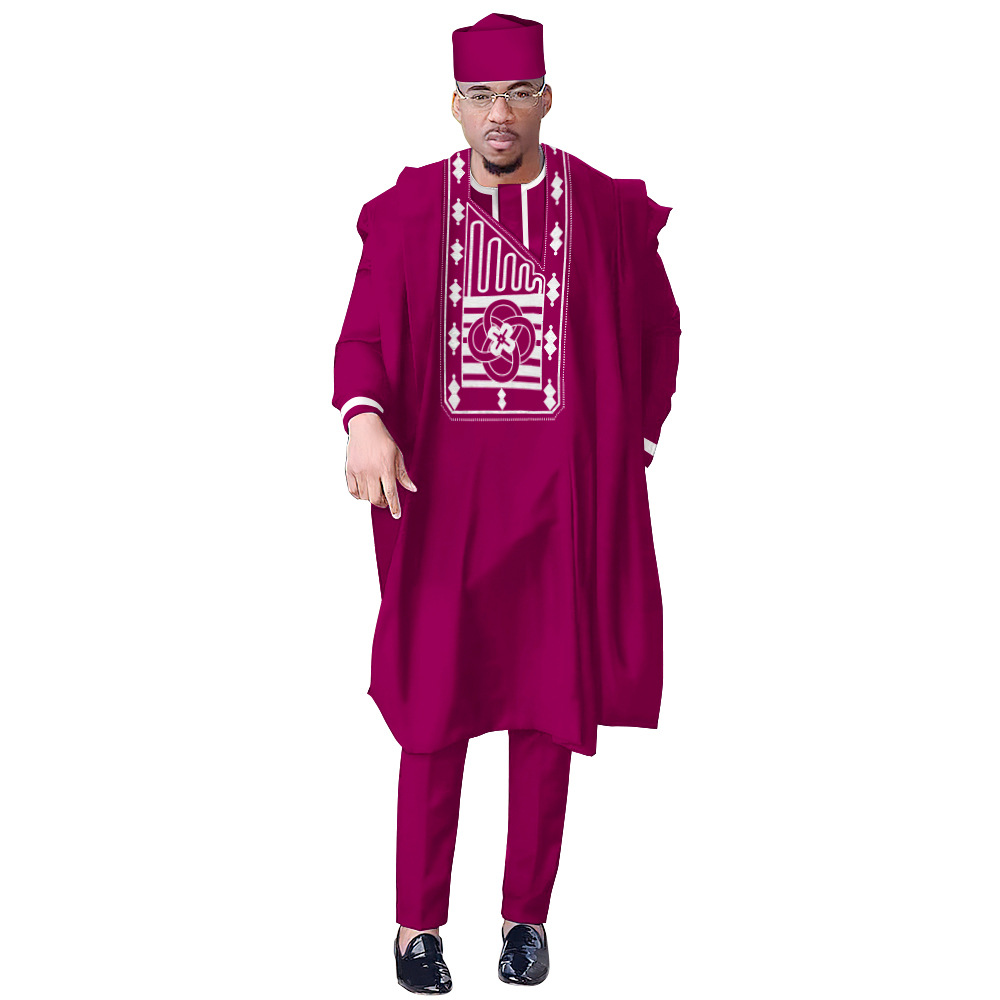 طقم ملابس تقليدية من 4 قطع (قم - مراجعة Boubou Men Africa وسعره
